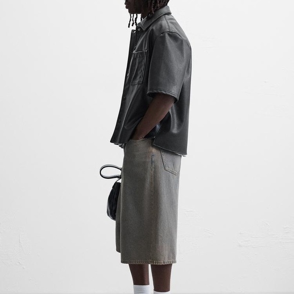 ZARA / FAUX LEATHER OVERSHIRT - Picture 5 of 6